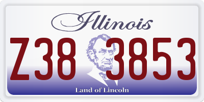 IL license plate Z383853