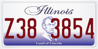 IL license plate Z383854