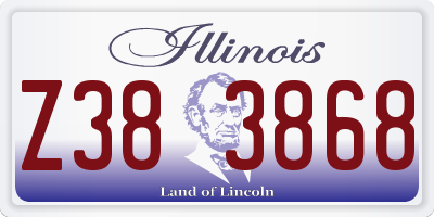 IL license plate Z383868