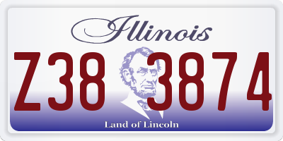 IL license plate Z383874