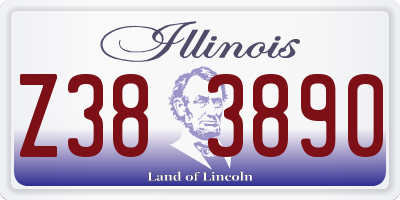 IL license plate Z383890