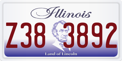 IL license plate Z383892