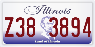 IL license plate Z383894