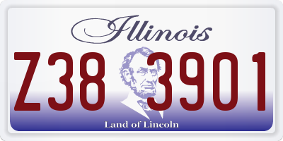 IL license plate Z383901