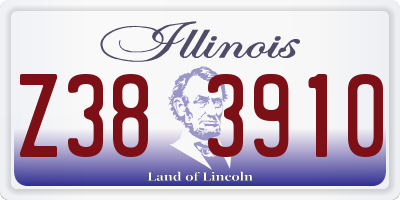 IL license plate Z383910