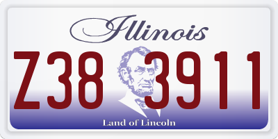 IL license plate Z383911
