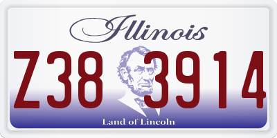 IL license plate Z383914
