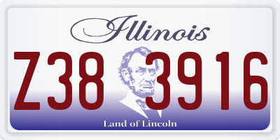 IL license plate Z383916