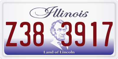 IL license plate Z383917