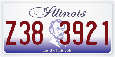 IL license plate Z383921