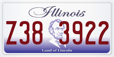 IL license plate Z383922
