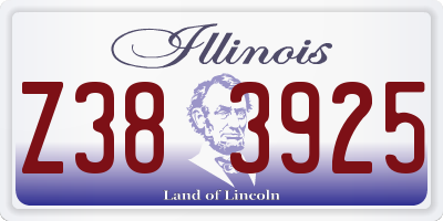 IL license plate Z383925