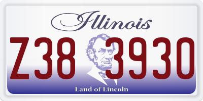 IL license plate Z383930