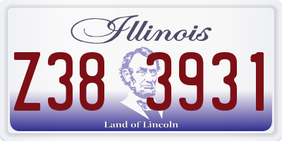 IL license plate Z383931