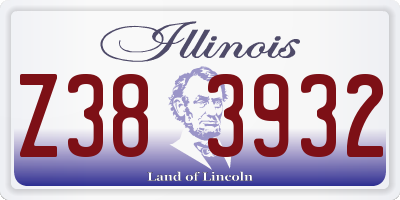 IL license plate Z383932