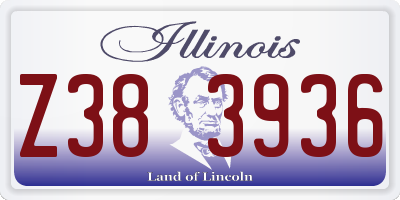 IL license plate Z383936