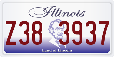 IL license plate Z383937