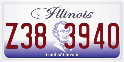 IL license plate Z383940