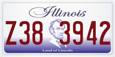 IL license plate Z383942