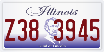 IL license plate Z383945