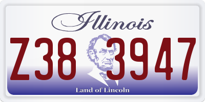 IL license plate Z383947