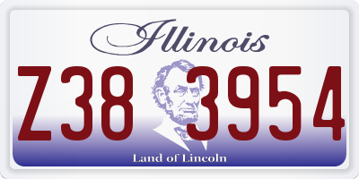 IL license plate Z383954