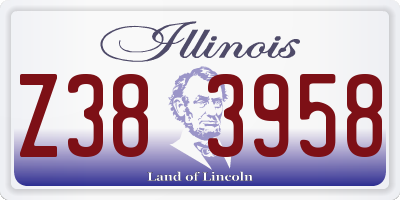 IL license plate Z383958