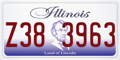 IL license plate Z383963