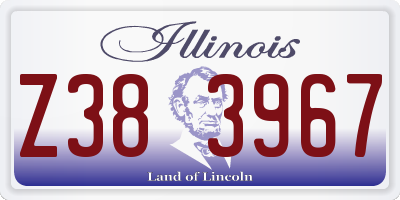 IL license plate Z383967