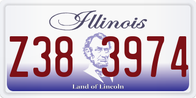IL license plate Z383974