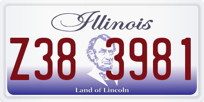 IL license plate Z383981