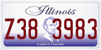 IL license plate Z383983