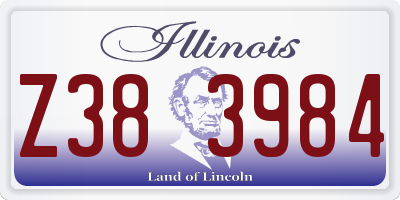 IL license plate Z383984