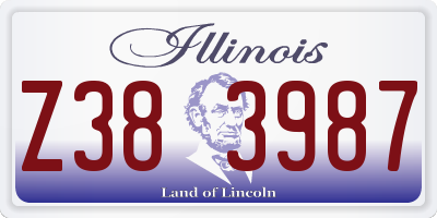 IL license plate Z383987