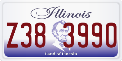 IL license plate Z383990