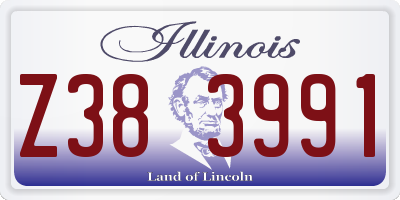 IL license plate Z383991