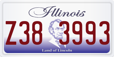 IL license plate Z383993