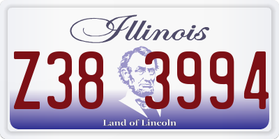 IL license plate Z383994