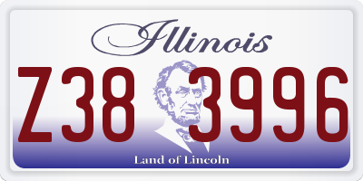 IL license plate Z383996