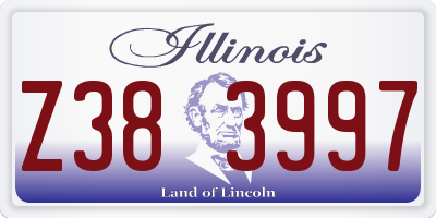 IL license plate Z383997