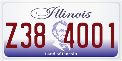 IL license plate Z384001