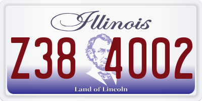 IL license plate Z384002