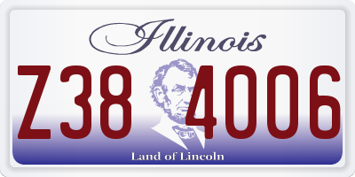 IL license plate Z384006