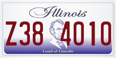 IL license plate Z384010