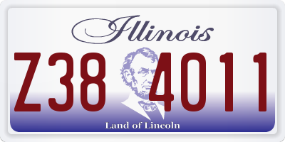 IL license plate Z384011