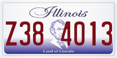 IL license plate Z384013