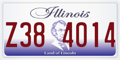 IL license plate Z384014
