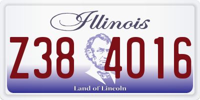 IL license plate Z384016