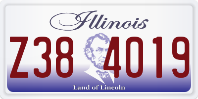 IL license plate Z384019