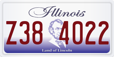 IL license plate Z384022